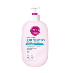 eos Shea Better Body Lotion- Fresh & Cozy, 24-Hour Moisture Skin Care, Lightweight & Non-Greasy, Made with Natural Shea, Vegan, 16 Fl Oz (Pack of 1)