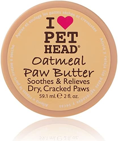 PET HEAD Oatmeal Paw Butter 2 fl. oz. Moisturizing Paw Balm, Soothes and Relieves Dry Cracked Paws and Noses, Lickable, Hypoallergenic with Natural Ingredients. Gentle Formula for Puppies. Made in USA