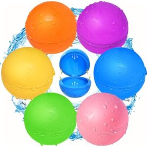 6Pcs Reusable Water Balloons, Pool Beach Toys for Kids ages 3-12，Magnetic Water Balloons for Outdoor Toys, Summer Water Toys for Boys and Girls