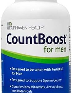 Fairhaven Health CountBoost for Men Optimal Count and Volume Male Fertility Supplement - Pre-Conception Nutrition for Him - with Ashwagandha, Vitamin C, and CoQ10-60 Capsules