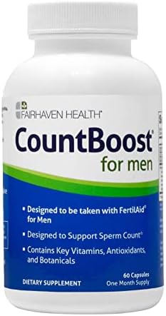 Fairhaven Health CountBoost for Men Optimal Count and Volume Male Fertility Supplement - Pre-Conception Nutrition for Him - with Ashwagandha, Vitamin C, and CoQ10-60 Capsules