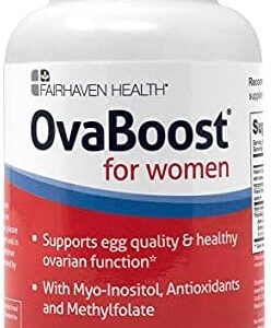 Fairhaven Health Ovaboost with Myo-Inositol, Folate, CoQ10, and Vitamins - Womens Ovulation & Egg Quality - Natural Fertility Supplement (120 Capsules)