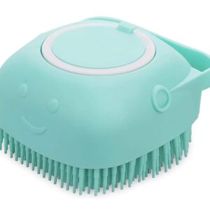 Pet Bath Massage Brush Puppy Dog Cat Grooming Cleaning Soft (Blue)