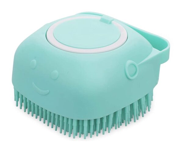 Pet Bath Massage Brush Puppy Dog Cat Grooming Cleaning Soft (Blue)