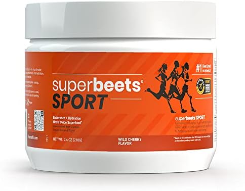 humanN SuperBeets Sport Pre Workout Powder – NSF Certified for Sport – Caffeine Free Energy – Nitric Oxide Supplement – Creatine & Stimulant Free – Wild Cherry Flavor, 20 Servings