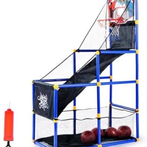 JOYIN Arcade Basketball Game Set with 4 Balls and Hoop for Kids 3 to 12 Years Old Indoor Outdoor Sport Play - Easy Set Up - Air Pump Included - Ideal for Competition