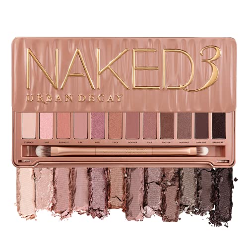 Urban Decay Naked Eyeshadow Palette, 12 Ultra-Blendable Shades - Rich Colors with Velvety Texture - Set Includes Mirror & Double-Ended Makeup Brush - Vegan + Cruelty Free