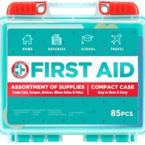 Be Smart Get Prepared 85 Piece First Aid Kit: Clean, Treat, Protect Minor Cuts, Scrapes. Home, Office, Car, School, Business, Travel, Emergency, Survival, Hunting, Outdoor, Camping & Sports, FSA HSA