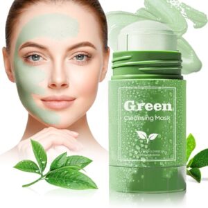 Ursoulney Green Tea Mask Stick for Face Blackhead Remover Face Mask Skin Care Deep Cleanse Clay Mask Stick Moisturizing Oil Control Acne Remover for All Skin Types of Women & Men (1 PCS)