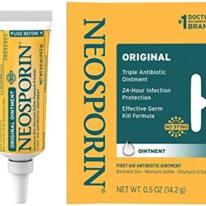 Neosporin Original First Aid Antibiotic Ointment with Bacitracin Zinc For Infection Protection, Wound Care Treatment & Scar Appearance Minimizer for Minor Cuts, Scrapes and Burns,.5 oz